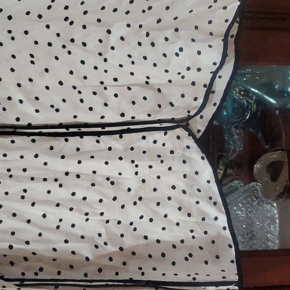 Zara Basic Blouse White with black polka dots size xs - Picture 3 of 8